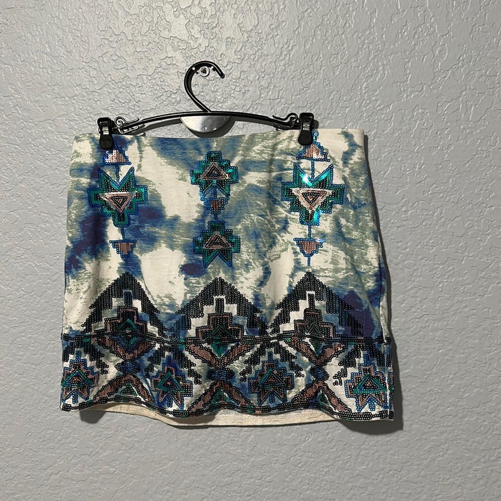 Express sequin Aztec skirt